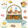 Skirfy Wooden Tea Party Set for Toddlers, Pretend Play Tea Sets for Kids with Storage Cupcake Stand - 4 of 4