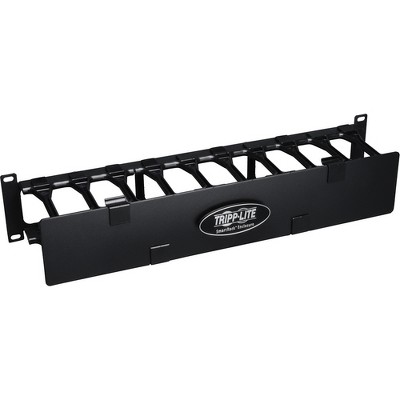 Tripp Lite Rack Enclosure Horizontal Cable Manager Steel w Finger Duct 2URM - Black - 2U Rack Height - 19" Panel Width