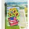 Evergreen Flag Patriotic Sunflower Wagon Garden Textured Suede Flag - 2 of 2