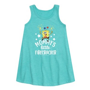 - SpongeBob SquarePants - Mommy's Little Firecracker Graphic Sleeveless Aline Dress - 1 of 4