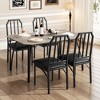 Dining Table, Industrial Modern Wood Farmhouse Square Kitchen Table with Upholstered Chairs, Dining Room Furniture - 4 of 4