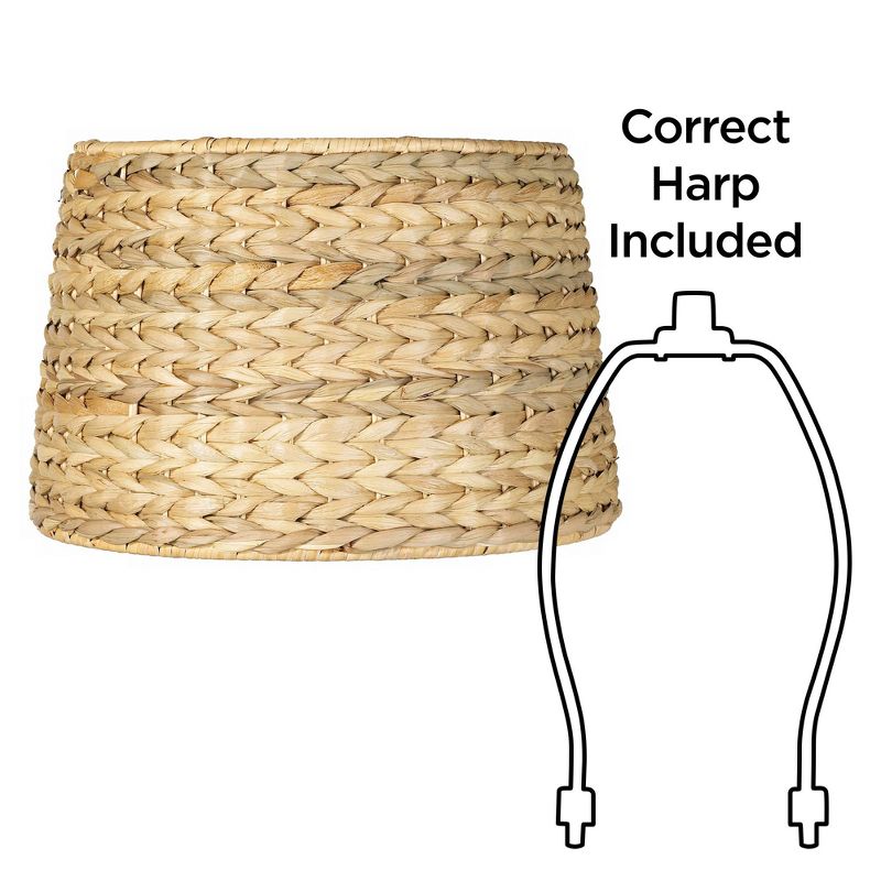 Imperial Shade Set of 2 Drum Lamp Shades Woven Seagrass Small 10" Top x 12" Bottom x 8.25" High Spider Harp and Finial Fitting, 6 of 8