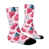 Cherries Berries And Strawberry Women Printed Crew Socks Funny Funky Socks Soft Polyester Novelty Gifts for Artists Men - 3 of 4