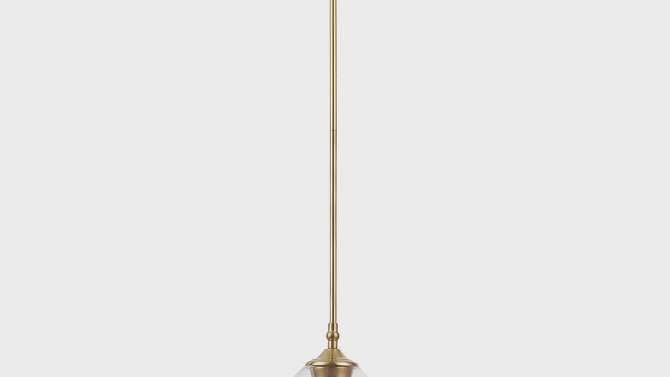 Harrow 1-Light Matte Brass Pendant Lighting with Clear Glass Shade - Globe Electric, 2 of 10, play video