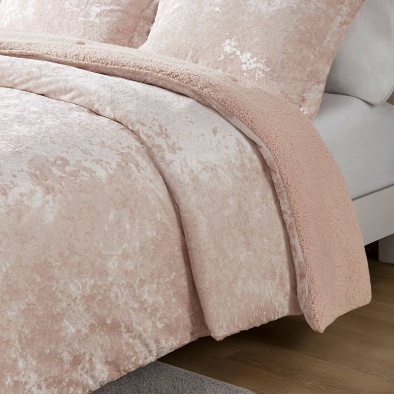 Arabella Reversible Crushed Velvet to Faux Shearling Soft Teen Comforter Set - Intelligent Design, 4 of 11