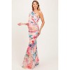 PinkBlush Multicolor Floral Ruched Mesh One Shoulder Maternity Maxi Dress - 3 of 4