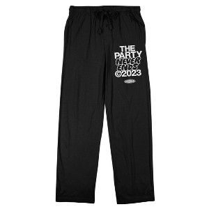 The Party Never Ends Copyright 2023 Men's Black Sleep Pajama Pants - 1 of 4