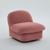 Gulches Pumpkin-Shaped 360° Swivel Accent Chair, Plush Velvet Upholstered Chair with Sturdy Wood Frame & Metal Base, Comfy Chair - 2 of 4