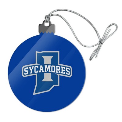 Indiana State University Primary Logo Acrylic Christmas Tree Holiday Ornament