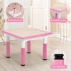 Kids Table and Chairs Set, Graffiti Desktop Plastic Children Art Table with Seat, Height Adjustable Toddler Table and Chair Set - 4 of 4