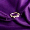 Slickblue Metallic Half Chain Fashion Ring, Pave Accent Stones, Gold or Silver Statement Ring, Size 6 - 2 of 4