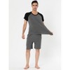 Lars Amadeus Men's Summer Solid Raglan Short Sleeve Shirt and Shorts Lounge Pajama Set 2 Pack - 3 of 4