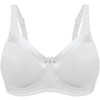 Collections Etc Bestform Satin Trim Wireless Cotton Bra - image 2 of 4