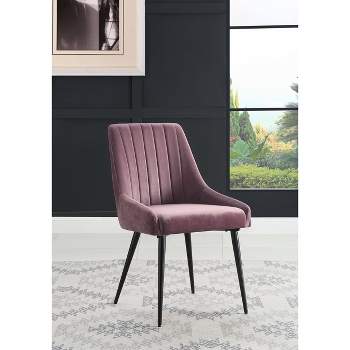 23" Caspian Accent Chair Pink Fabric/Black Finish - Acme Furniture