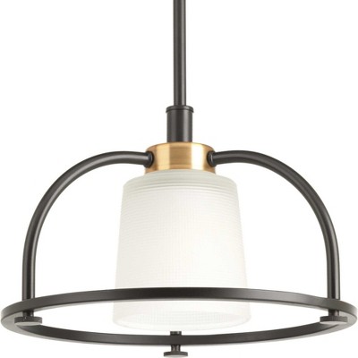 Antique Bronze Glass Semi-Flush Ceiling Light
