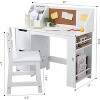 Jojoka Kids Study Desk and Chair Set, Wooden School Learning Table with Storage,White - 2 of 4