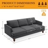 Gerrico 89" 3 Seater Sofa Couch with Deep Seats, Upholstered Sofa with Armrests, Comfy Couches for Living Room, Apartment and Office - 3 of 4