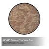 CLIHOME Outdoor 48" Round Porcelain Tile Cast Aluminum Dining Table With Umbrella Hole - 4 of 4