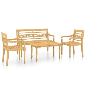 vidaXL Garden Lounge Set Teak - Brown 4-Piece - 1 of 4
