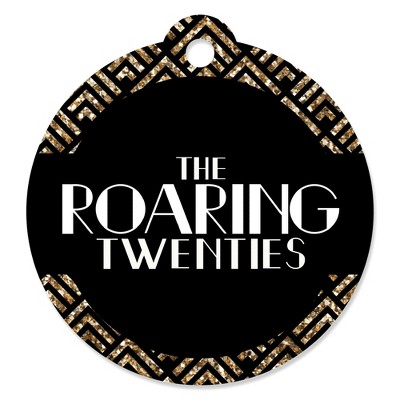 Big Dot of Happiness Roaring 20's - 1920s Art Deco Jazz Party Favor Gift Tags (Set of 20)