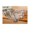 tag Chambray Cotton Decorative Throw for Sofa or Bed Beige, Beige with Fringe 50L x 60W in. - 2 of 2
