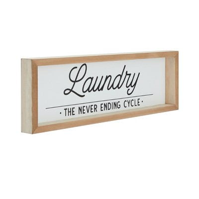 Farmlyn Creek Farmhouse Laundry Room Sign, "The Never Ending Cycle" (16 x 5 in)
