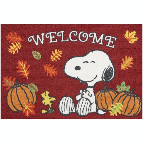 Peanuts Snoopy Welcome Fall Harvest 2' x 3' Burgundy Season Accent Rug - image 1 of 1