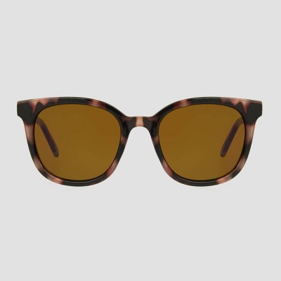 Women&#39;s Tortoise Shell Print Crystal Plastic Square Sunglasses - Universal Thread&#8482; Brown