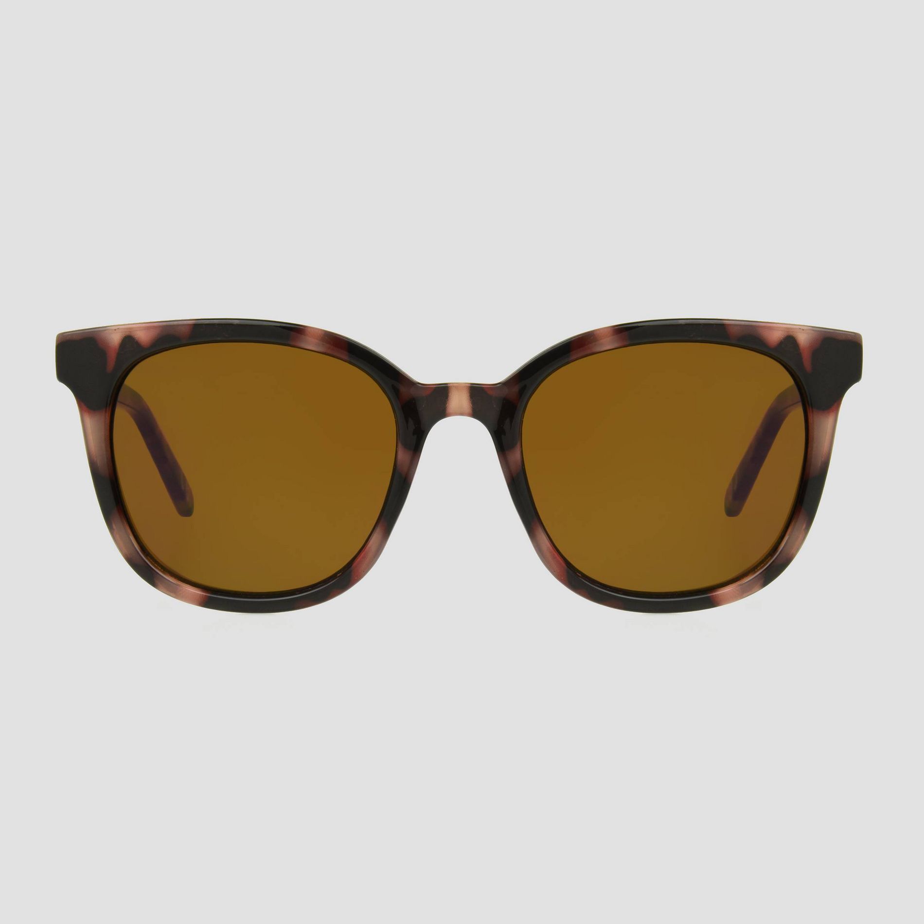 Women's Tortoise Shell Print Crystal Plastic Square Sunglasses - Universal Thread™ Brown: Scratch-Resistant, UV Protection