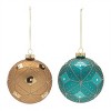 Geometric Glittered Glass Ball Ornament (Set of 6) - 2 of 4