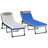 Outsunny 2 Pieces Outdoor Lounge Chairs, 5-Level Reclining Outdoor Chaise Lounge, Folding Tanning Chair with Cushion for Beach, Poolside - 4 of 4