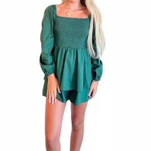 Women's Poplin Game Day Romper - day + moon - 1 of 3