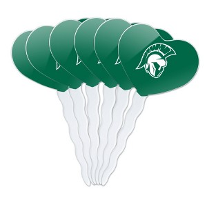 Illinois Wesleyan University Primary Logo Heart Love Cupcake Picks Toppers Decoration Set of 6 - 1 of 4