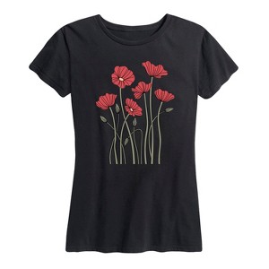 Women's - Instant Message - Abstract Poppies Short Sleeve Graphic T-Shirt - 1 of 4