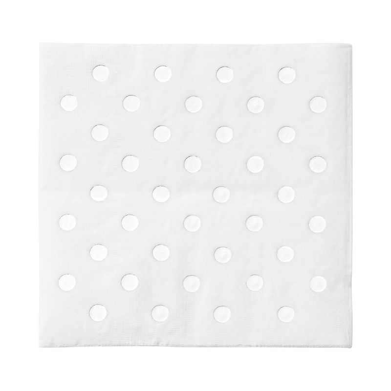 Smarty Had A Party White with Silver Dots Paper Beverage/Cocktail Napkins (600 Napkins), 1 of 2