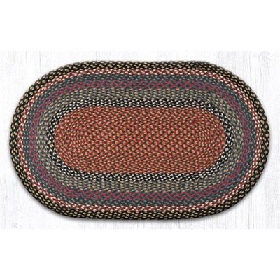 Earth Rugs Blue/Gray/Burgundy Hand-Braided Oval Rug – Cozy Living Space Accent