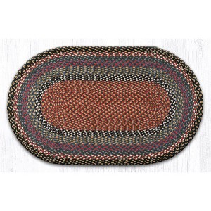 Earth Rugs Blue/Gray/Burgundy Hand-Braided Oval Rug – Cozy Living Space Accent - 1 of 1