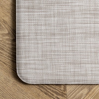 Off-White Synthetic Non-Slip Rectangular Comfort Mat 20" x 42"