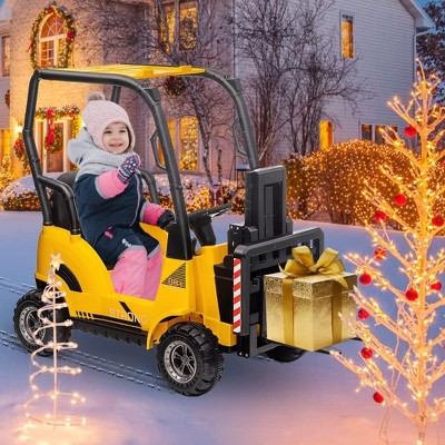 12V Ride-On Forklift Car – Battery-Powered Electric Forklift with Liftable Fork & Pallet, Remote Control, Music, USB/MP3, and Low-Power Alarm