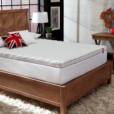 King Size White Charcoal Infused Memory Foam Mattress Topper