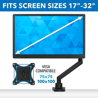 Black Adjustable Aluminum and Steel Monitor Desk Mount