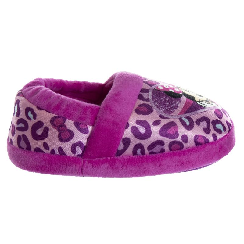 Josmo Kids Girl's Minnie Mouse Slippers - Plush Lightweight Warm Comfort Soft Aline House Slippers - Hot Pink Purple (sizes 5-12 toddler-little kid), 4 of 9