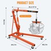 2-Ton Heavy Duty Folding Engine Hoist - Shop Crane with 6 Casters & Engine Lift Lever, 4000LB Capacity, for Automotive, Workshop Use - 2 of 4