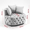 Elegant and Comfortable Velvet Accent Chair, Skin-Friendly, Ergonomic Design, Leisure Sofa Barrel Chair for Living Room, Small Spaces - Armless - 3 of 4