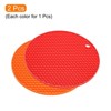 Unique Bargains Silicone Heat Resistant Non-slip Flexible Trivet Mats Orange, Red 2 Pcs 7.08" x 7.08” x 0.24" - 3 of 3
