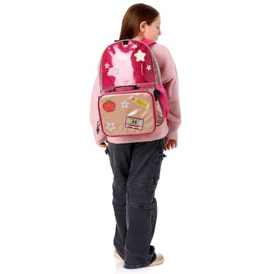 Locker Club Kids16L Kids Backpack with Lunch Box Headphone - Red/Gray: Preschool Backpack