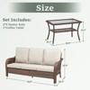 Buenhomino Outdoor Furniture 3-Seater Rattan Sofa Patio Wicker Sofa Couch Furniture Set with Glass Coffee Tables - 3 of 4
