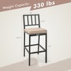 Costway Set of 2 Patio Metal Bar Stools Outdoor Bar Height Dining Chairs with Cushion - 3 of 4