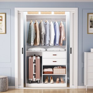 Aheaplus 40'' Freestanding Closet Organizer System with Hanging Rods, Drawers, Storage Shelves - 1 of 4