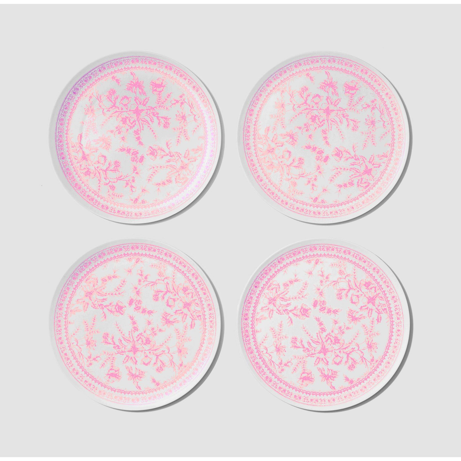 Bamboo Pink Toile Large Plates (Pack of 4)